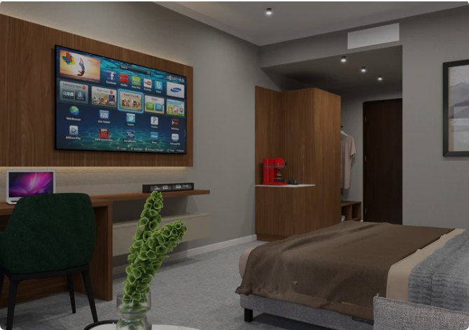 Modern Hotel Guest Room Set Full Room Set Overview 01