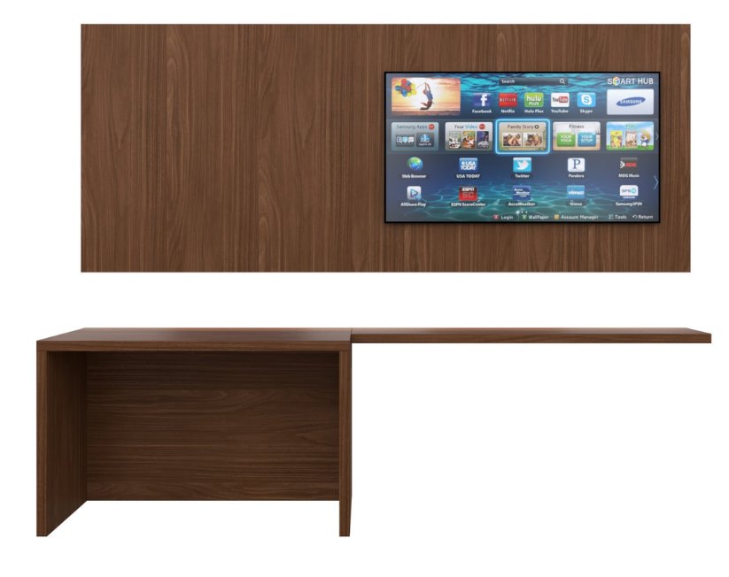 Modern Hotel Guest Room Set Desk, Shelf, and TV Wall Cabinet