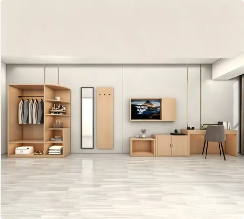 Guest Room Millwork and Storage Set Room Overview 03